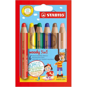 Stabilo woody 3 in 1 Multitalent-Stift, Buntstifte 8806 6 Stück