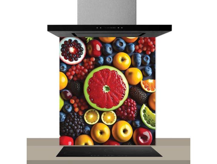 Fond de hotte décorative vitamine multicolore 60x70