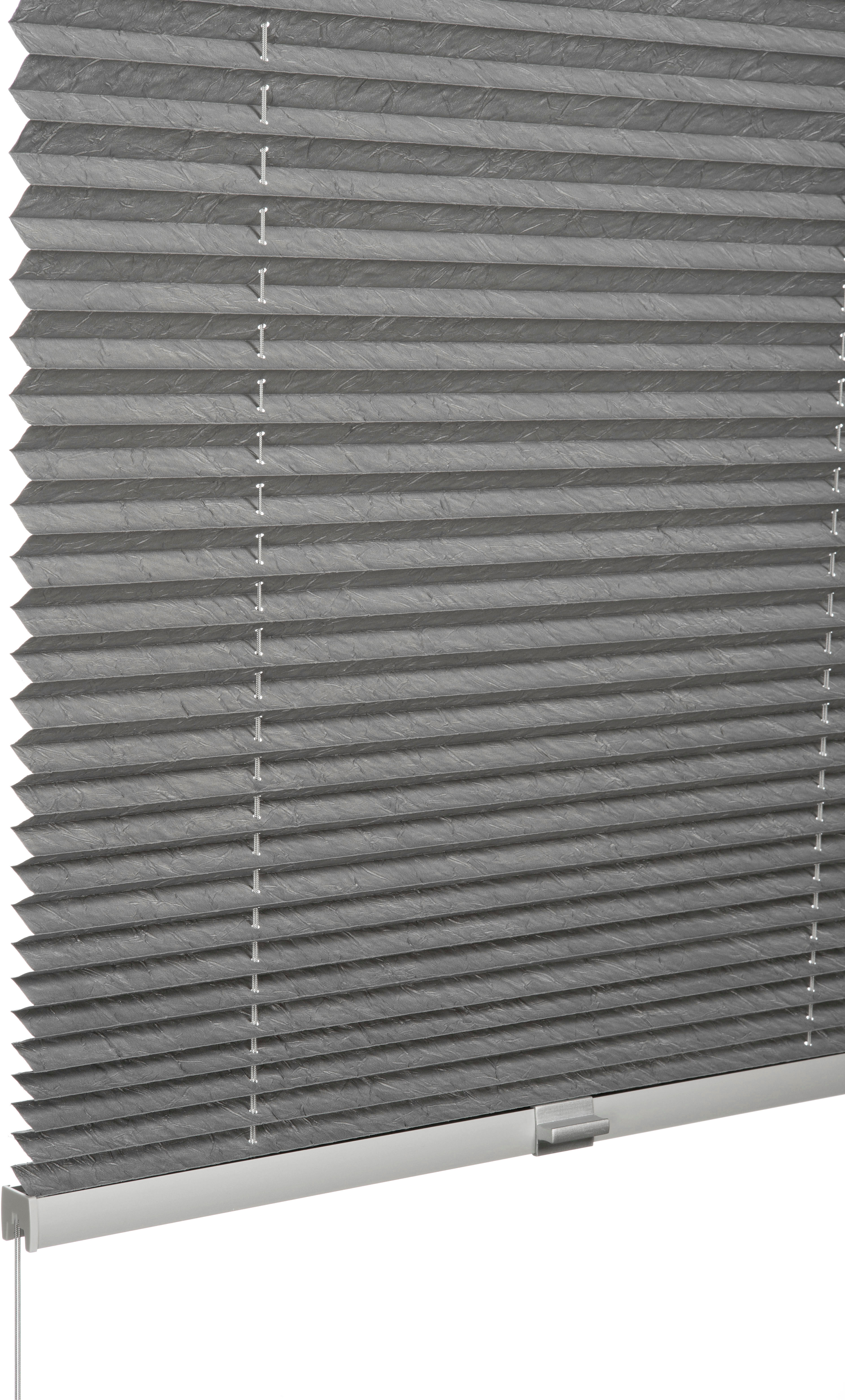 Plissee "Milla", grau, B:100cm H:130cm, Obermaterial: 100% Polyester, SCHÖNER WOHNEN-KOLLEKTION, Plissees, Plissee, verschraubt, silberne oder weisse Rollo-Technik grau 130cm, zweiseitig verschiebbar, 100cm