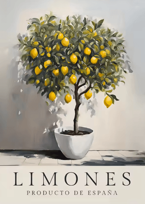 Inspire Picks Retro Olive Tree & Lemon Canvas Wall Art Elegant Mediterranean Botanical Decor 5 20x25cm