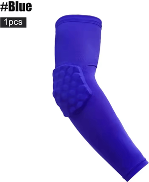 Inspire Curations Honeycomb Padded Arm Sleeve With Elbow Protection For Sports And Training blue 1pcs s