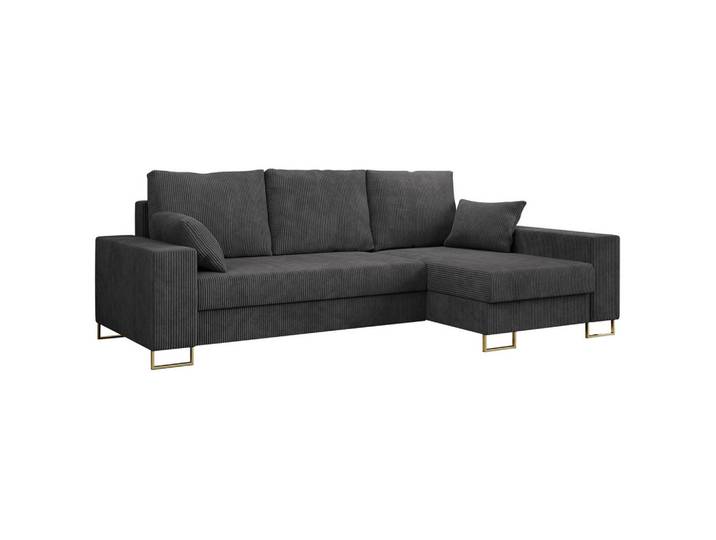 ECKSOFA Dorian Cord Dunkelgrau