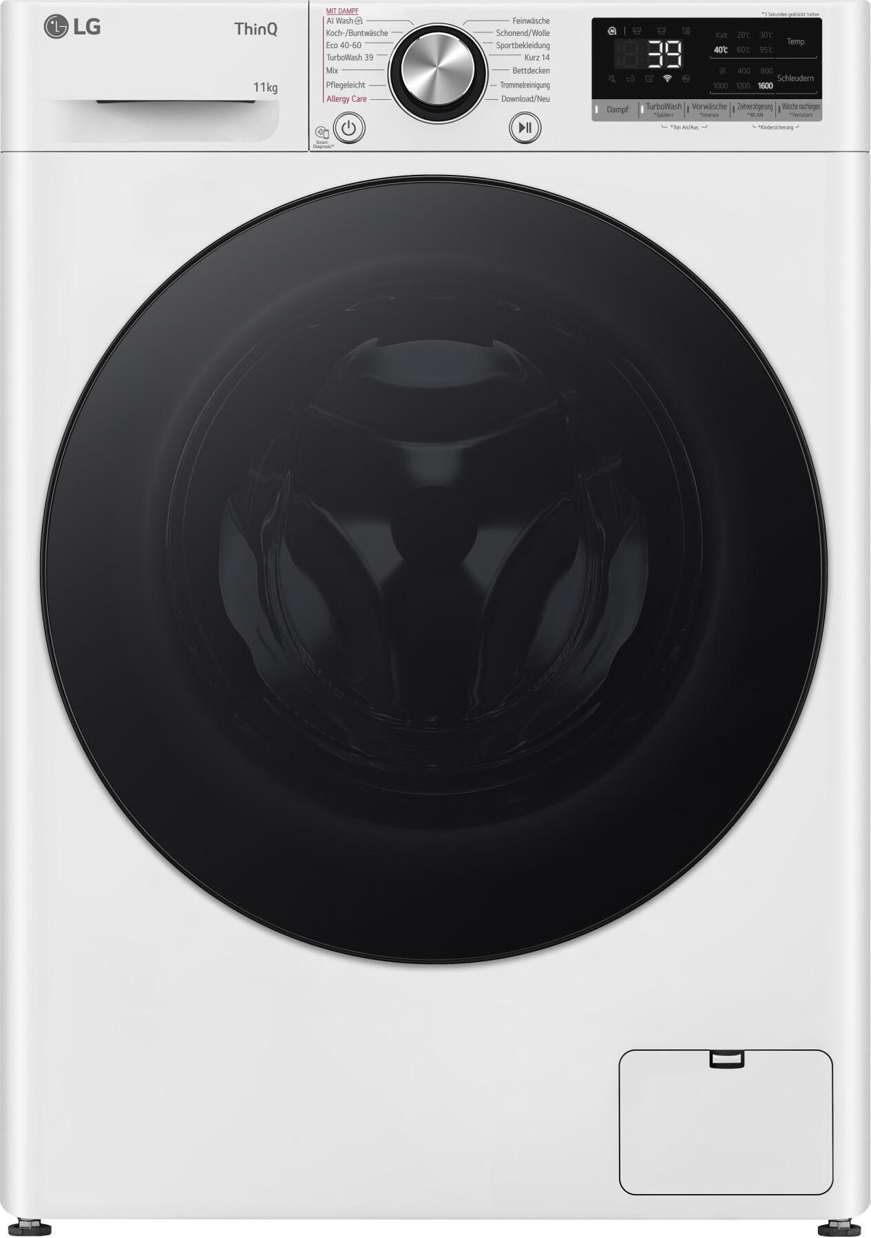LG F6WR701Y, Frontlader, 11 kg, A, 75 dB, 1600 RPM, A