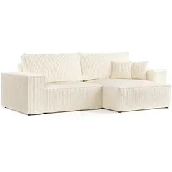 ECKSOFA CAVO mit Schlaffunktion Creme im Tilia Stoff
