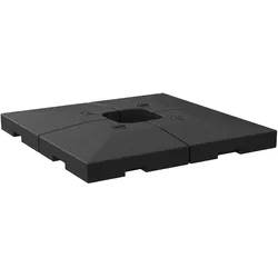 SONNENSCHIRMSTÄNDER befüllbar mit Sand Wasser HDPE-Kunststoff Schwarz Maße pro Element 51 x 51 x 12 cm bis zu 130 kg