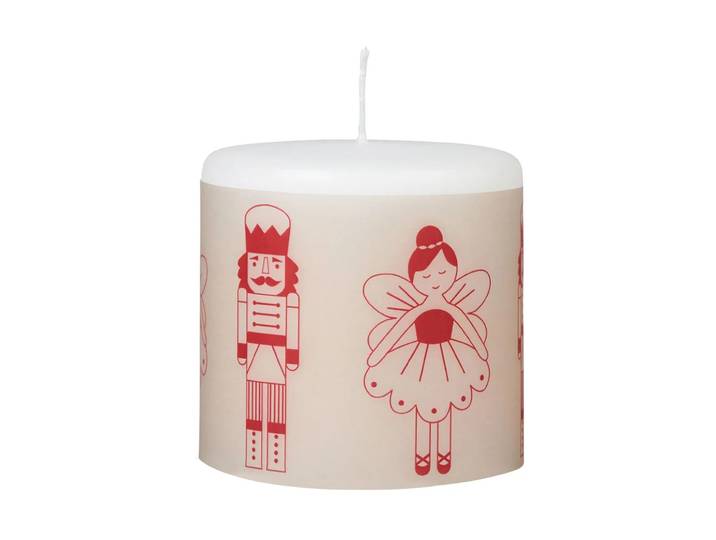 Broste Copenhagen Bougie Fairy Tale 8 cm Blanc-rouge