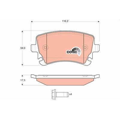 Trw Bremsbeläge hinten (Satz) [Hersteller-Nr. GDB1516] für VW, Audi