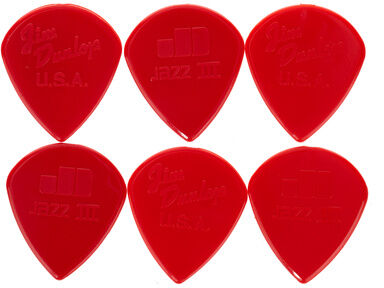 Dunlop Jazz III Nylon Sharp Red 6PC Rot