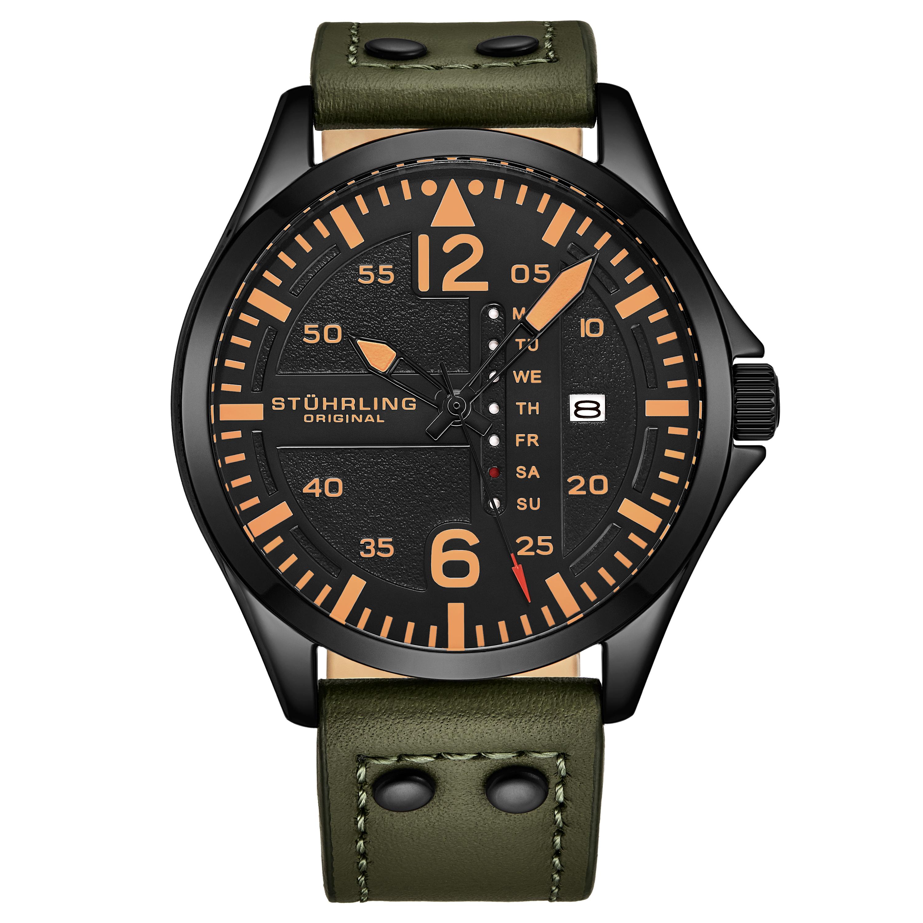 Khaki Grün Aviator Quarz 44mm