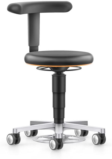 bimos Labor tabouret à roulettes, similicuir noir, hauteur d'assise 480-650 mm, support Flex (9F63L-MG01-3279-1F)