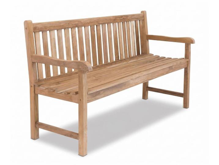 Massive Teakholzbank Picadelly 150 cm Gartenbank mit Armlehne