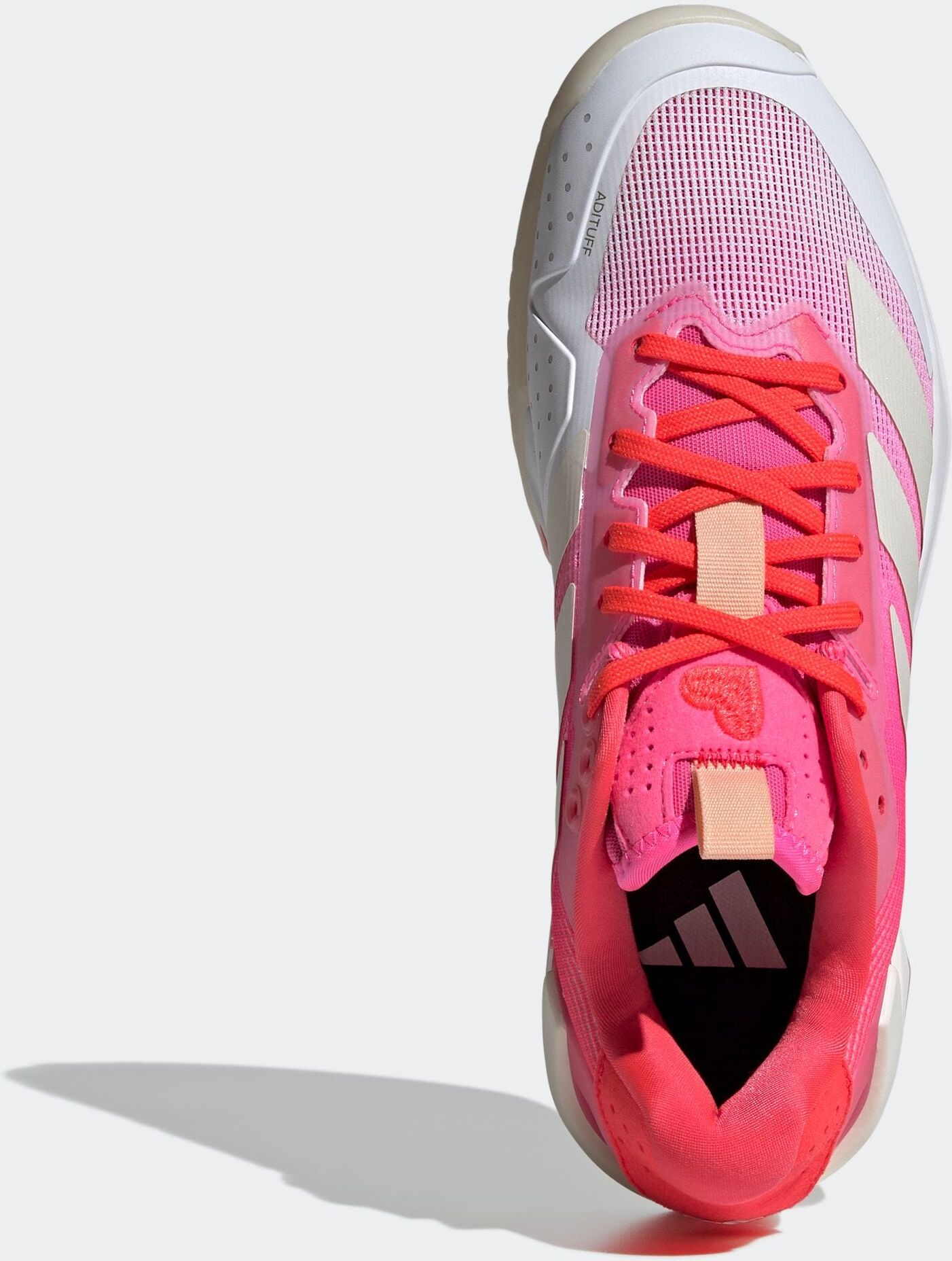 Tennisschuh ADIDAS PERFORMANCE "ADIZERO UBERSONIC 5", Damen, Gr. 38, rosa (lucid pink, zero metallic, lucid rot), Synthetik, Textil, Schuhe Tennisschuh