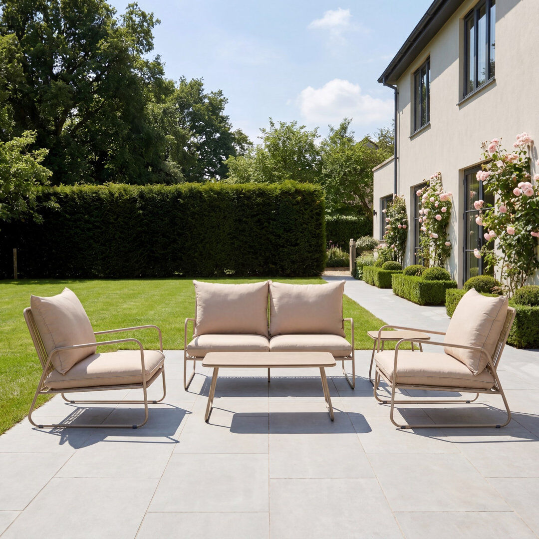 Brayden Studio Sorella 4 Seat Patio Conversation Set Beige 4
