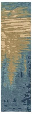 Lush Decor Corsica Reflection Blue/ Green Abstract Indoor Wool Rug