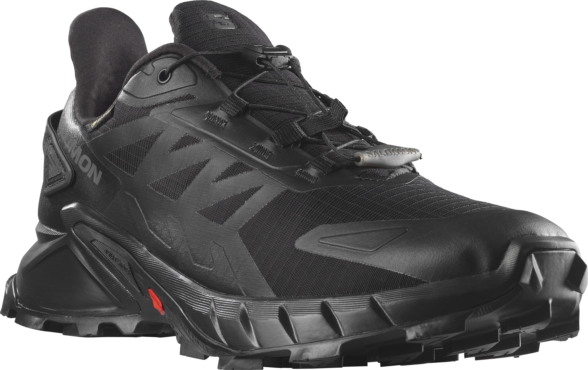 Trailrunningschuh SALOMON "SUPERCROSS 4 Gore-Tex", Herren, Gr. 49, schwarz, Synthetik, Textil, Schuhe Trailrunningschuh, wasserdicht, Trailrunningschuhe schwarz 49
