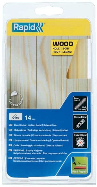 Rapid bâtons de colle bois, diamètre 12 x 190 mm, 14 pcs blister (5001420)