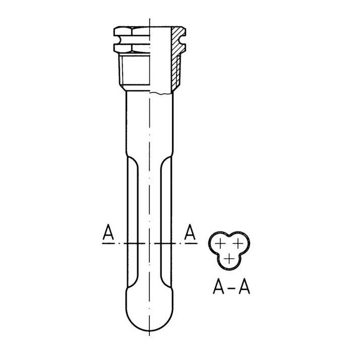 Afriso Profiltauchhülse 67335 TG 1/2 15 x 16 mm, Messing, Schaftlänge L1 100 mm