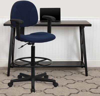 Flash Furniture Fabric Drafting Chair with Arms (Cylinders: 22.5''-27''H or 26''-30.5''H)