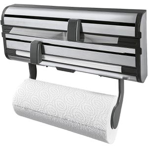 Leifheit Küchenrollenhalter Parat Royal II 25793, Edelstahl, Schneidabroller für Wand