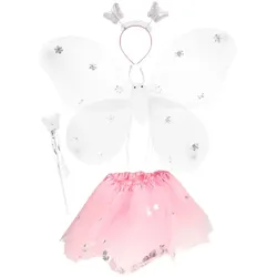 Toi-Toys - Kinderkostüm - Princess Friends Verkleidungsset Schmetterlingsfee (Tutu, Flügel, Diadem, Zauberstab)