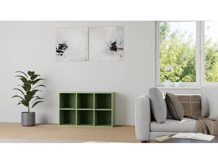Schallplattensideboard nach Maß MDF Lackiert Blass­grün