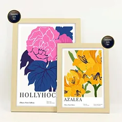 POSTER Set Mit 6 Blumen Gewächshaus Natur Und Botanikdrucke Für Innenarchitektur A3 & A4 Rahmen Aus Hellem Holz