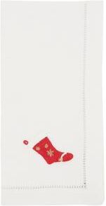 "Saro Lifestyle Winter Wonderland Stocking Embroidered Napkin (Set of 6) - 20""x20"""