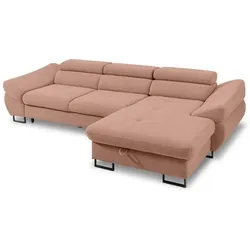 Ecksofa Fabio Stoff Rosa