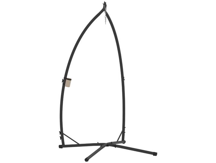 Support de chaise suspendue en acier Outsunny avec base stable et porte-gobelet noir