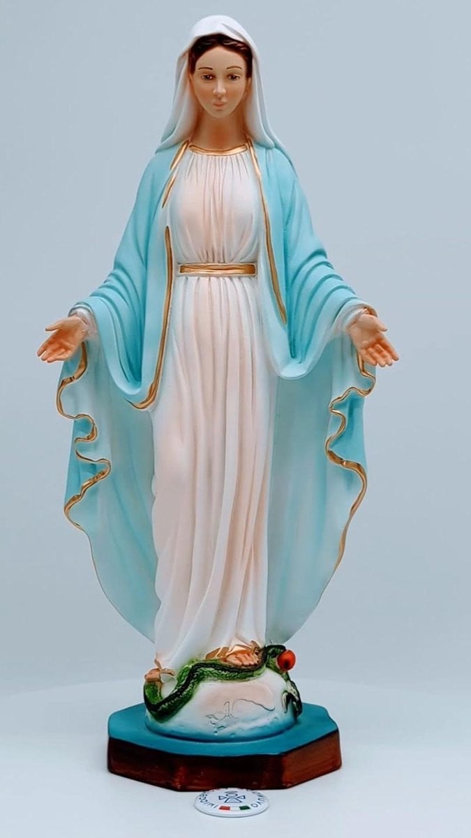 Madonna Beeldje Wit - Handgemaakt Religieus Decoratiebeeld - Hoogte: 40 cm