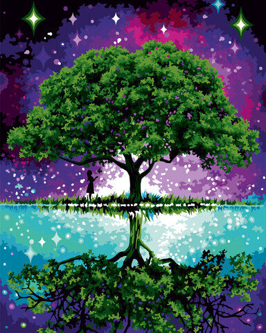 Malen nach Zahlen auf Keilrahmen "Baum des Lebens", 40 x 50 cm