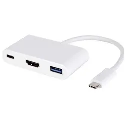 MicroConnect USB-C zu (USB-C, 3 Ports), Dockingstation + USB Hub, Weiss