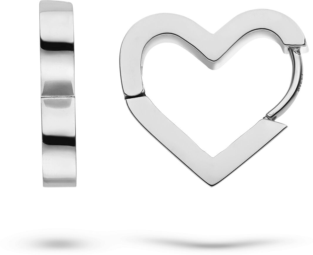 Paar Creolen COPENHAGEN STUDIOS "Schmuck Geschenk Edelstahl Creolen Herz Infinity", silber (edelstahlfarben), Ohrringe, Damen, 15mm, Edelstahl