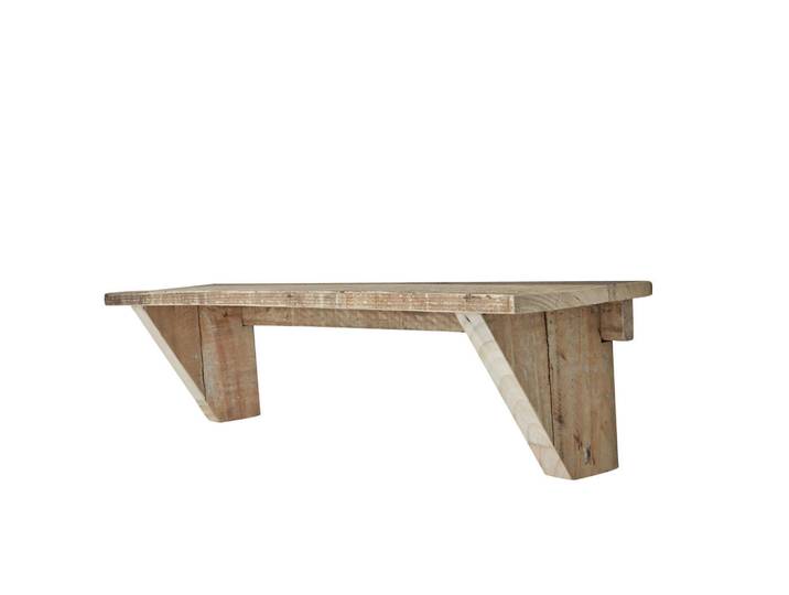Globo Wandboard, Hellbraun, Holz, Recyclingholz, massiv, 20x22x100 cm, Wohnzimmer, Regal, Wandboards