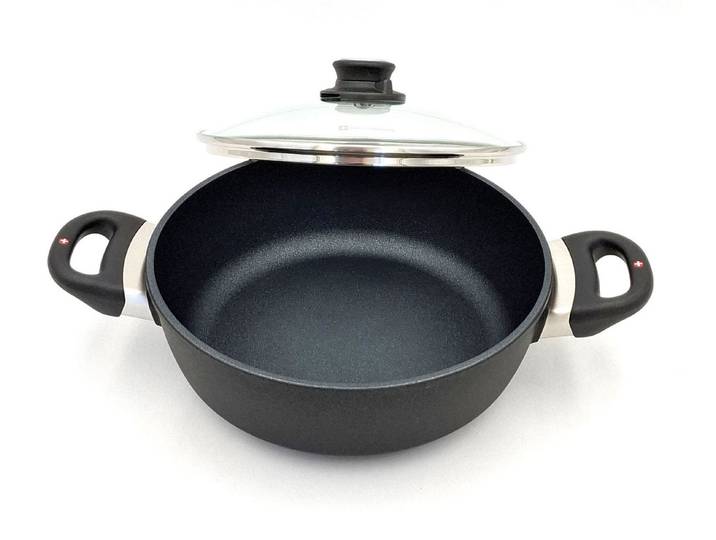 Swiss Diamond Bräter XD6824IC Antihaft-Bräter Kasserolle mit Glasdeckel 24cm 3L