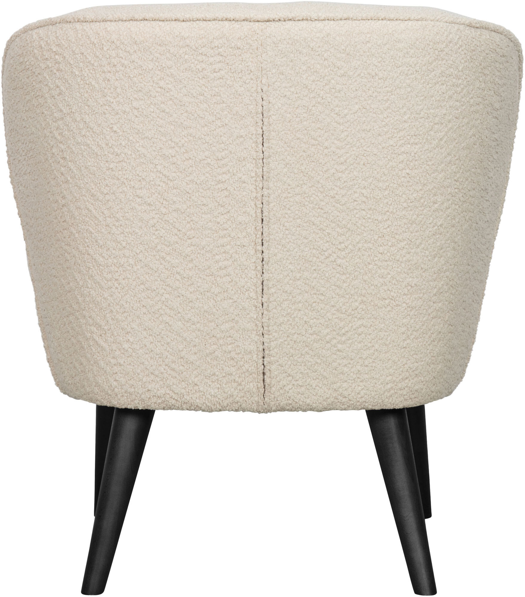 Sessel WOOOD "Sara Bezug mit Birkenholzbeinen, mittlere Sitzhöhe, H71 x B59 x T70 cm", beige (creme), B:59cm H:71cm T:70cm, Sessel, Sessel, Bouclé bezug, Tragkraft 90 kg, Hohe Verschleissfestigkeit, Pfleigleicht creme B/H/T: 59cm x 71cm x 70cm