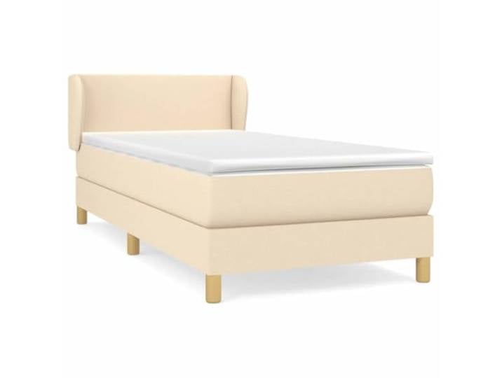 PUGYNBK Boxspringbett, 100 x 200 cm, mit Federkernmatratze Verstellbares Kopfteil, mittlere Festigkeit, atmungsaktiver Stoff, ideal zum Lesen oder Fernsehen