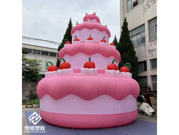 Gâteau gonflable, modèle de gâteau rose gonflable publicitaire géant, gâteau d'anniversaire gonflable