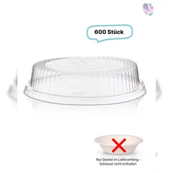 Blanc HYGIENIC Deckel 600 Stück für Bagasse Salatboxen Salatschalen G3, recycelbar, umweltfreundlich