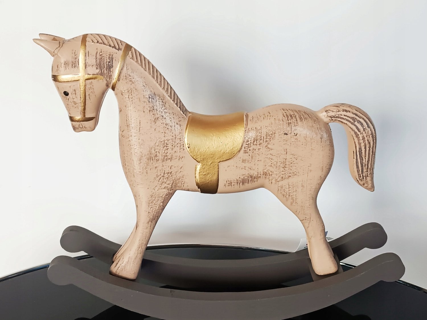 Houten Schommelpaard Decoratie voor op tafel, Hoogte: 30 cm