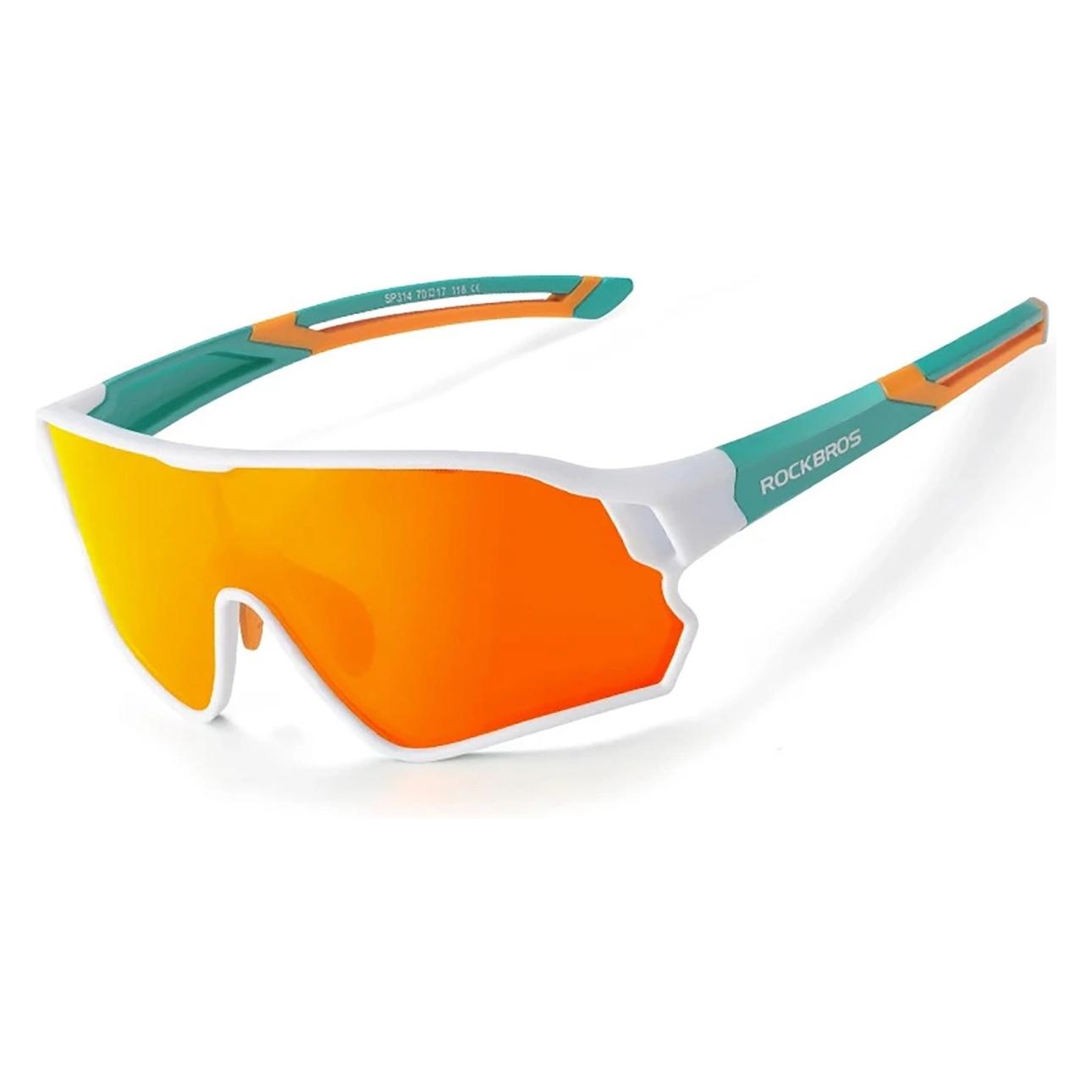 Rockbros 14110009003 polarized cycling glasses for children 8-14 years old - green and white (Green, Weiss, Green, Weiss) (Rockbros-14110009003)