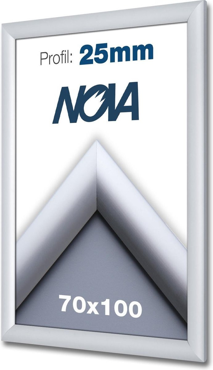 Nova Kliklijsten 2 stuks B1 aluminium zilver wissellijst 70 x 100 cm