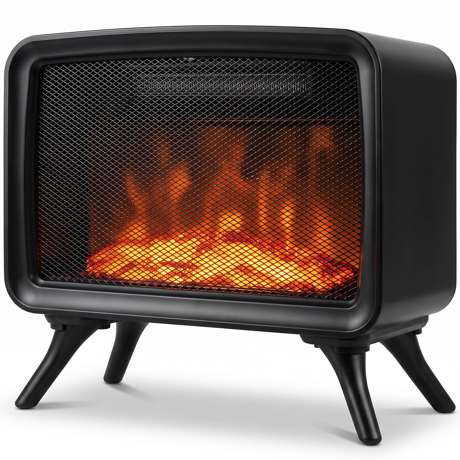 HOMCOM Elektrische haard met 3D-vlameffect, 800/1600W en afneembare voet