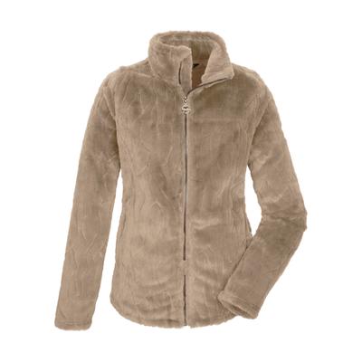 Fleecejacke KILLTEC "KOW 493 WMN FLC JCKT", Damen, Gr. 36, beige, Obermaterial: 100% Polyester, Jacken Fleecejacke, Weiche Fleecejacke, Allover-Prägung, verschließbare Taschen