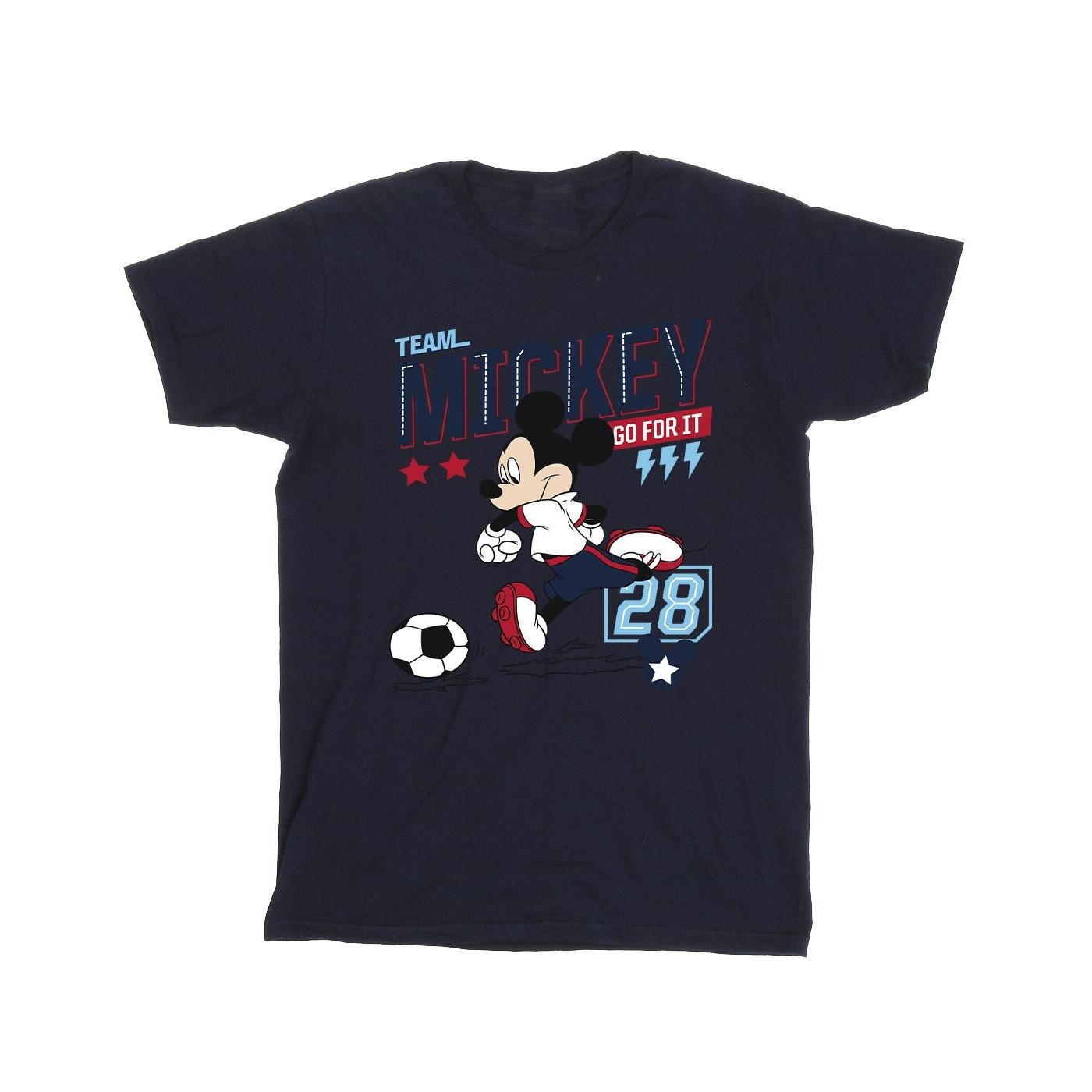 Disney Jongens Mickey Mouse Team Mickey Voetbal T-shirt (Marineblauw)
