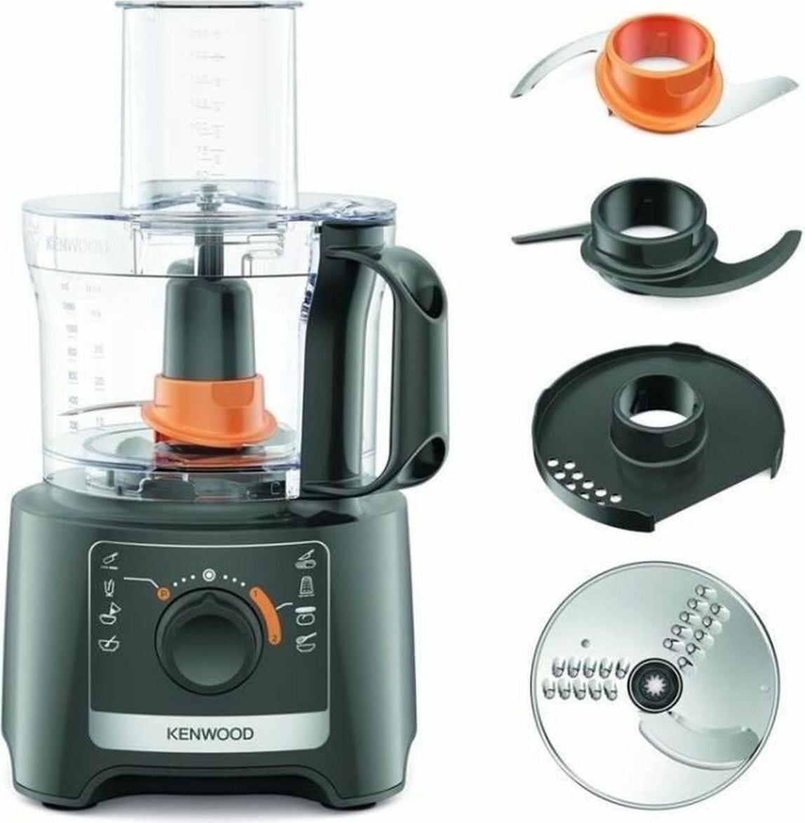 Kenwood FDP31.020GY Multi-Function Food Processor met 2 Snelheden en Pulse, 800W, 2,1L Kom met Accessoires