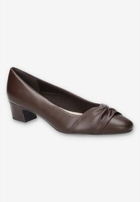 Women's Lyanna Block Heel Pump by Easy Street in Brown (Size 7.5 XW)