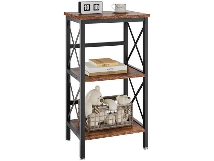 Bibliothèque à 3 ux Étagère de Rangement Étagère à Livres Étagère de Cusine pour Micro-Ondes pour Mar PETIT MEUBLE DE RANGEMENT