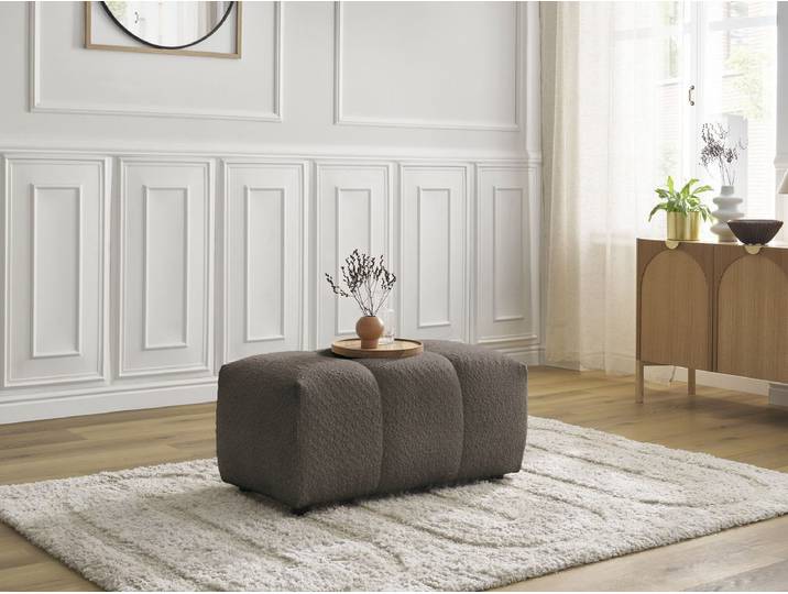 Pouf ROXELANE tissu bouclette