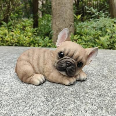 Hi-Line Gift Bulldog Bliss: Polyresin Resting French Bulldog in Rich Brown